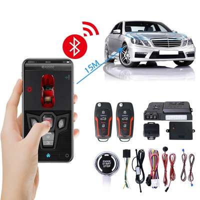 SPY BT smart phone control keyless entry push button start stop remote engine starter App control car alarm system