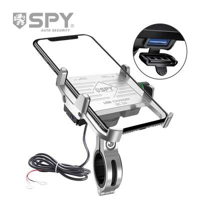 SPY  waterproof Motorcycle phone mount with  charger  for universal  motorbike , 2 in 1 function  QC 3.0 USB charger