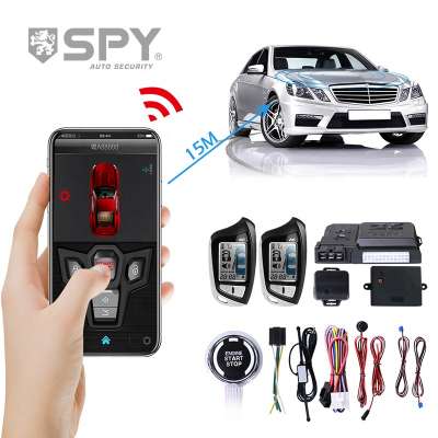 SPY universal pke keyless push button start car alarm remote engine starter smart Bluetooth PKE two way car alarm system