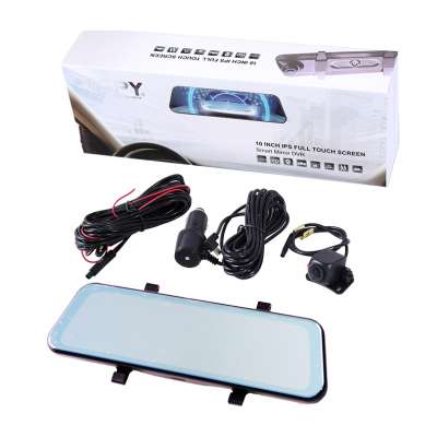 car reverse aiding,  10" Full HD Touch Screen Mirror Dash Cam 170 Front and 140 Rear View Camera Dual Lens with Night visison,